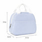Striped Insulated Lunch Tote Bag with Front Pocket and Zip Closure