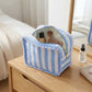 Ruffle Trim Travel Makeup Bag with Zipper Closure