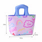 Printed Lunch Tote Bag with Padded Handles and Zipper Closure
