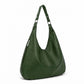 Large Slouchy Hobo Shoulder Bag with Zip Closure and Inner Pockets