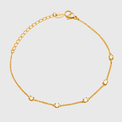 Women's Titanium Steel Zirconia Bracelet Adjustable Chain with Sparkling Stone Accents