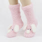 Fuzzy Dog Slipper Socks with 3D Ears US 5-10.5