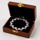 Women's Crystal Flower Bracelet with Rhinestone Accents and Linked Floral Design