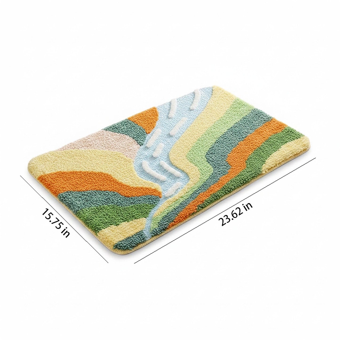 Tufted Floor Mat with Leaf Pattern Non Slip Backing Soft Plush Decorative Indoor Entryway Bathroom Rug