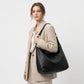 Large Slouchy Hobo Shoulder Bag with Zip Closure and Inner Pockets