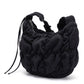 Ruched Puffer Shoulder Bag with Gathered Strap and Top Zipper Closure 10.5x8.5x3in