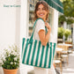Striped Terry Cloth Tote Bag Roomy Beach and Travel Shoulder Carryall