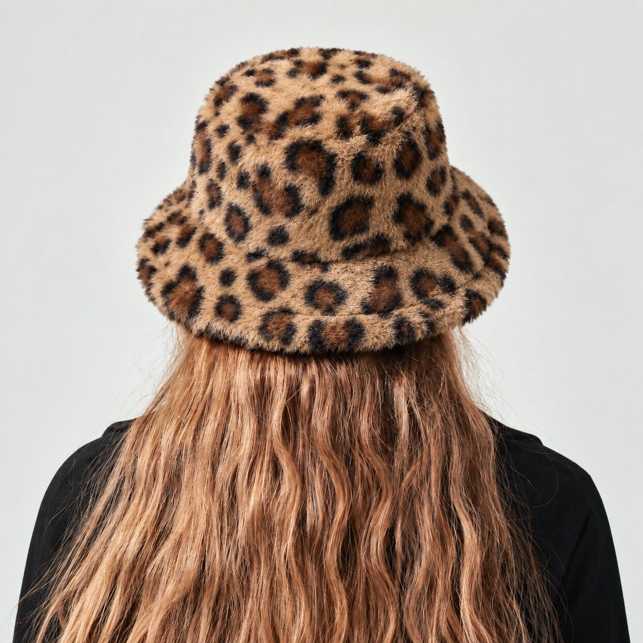 Faux Fur Bucket Hat Soft Plush Winter Casual Fashion Hat