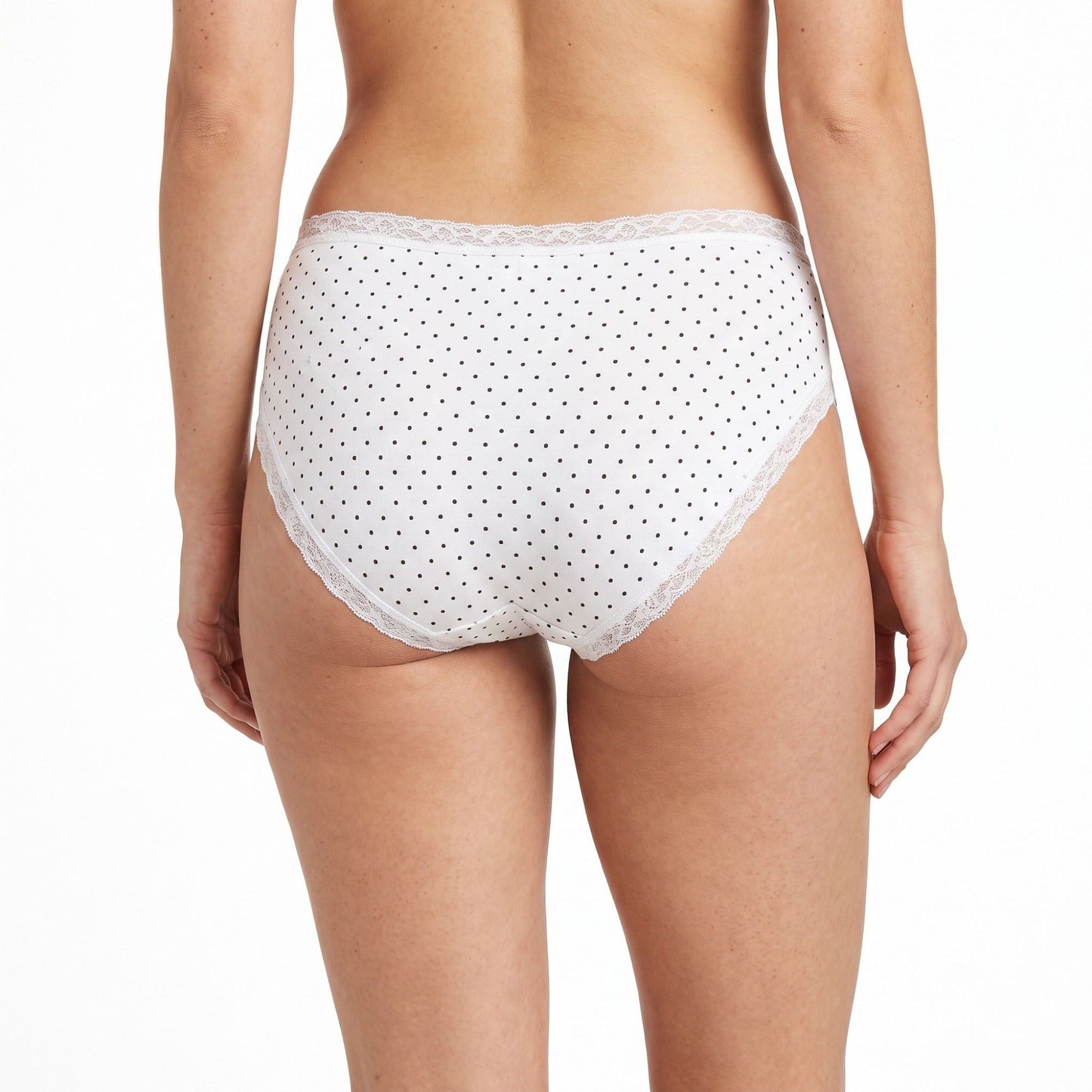5 Pack Heart Print Lace Trim Bikini Underwear