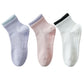 3-Pair Set Short Ankle Grip Socks with Ribbed Cuffs Cushioned Soles and Anti-Slip Bottom for Walking or Yoga