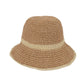 Packable Crochet Straw Bucket Hat with Two-Tone Design Lightweight Summer Sun Hat for Beach Travel Hiking Outdoor Use