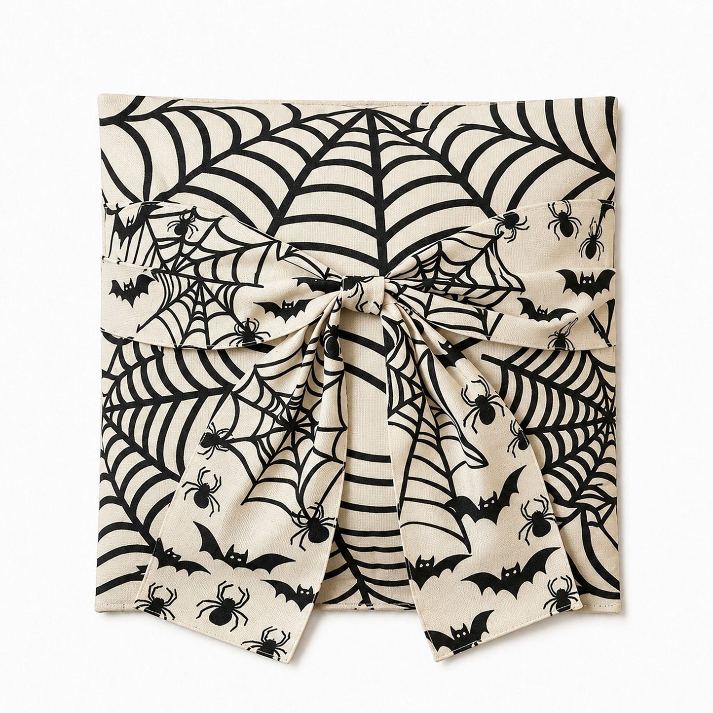 Halloween Throw Pillow Cover with Decorative Bow 18 x 18 Inch