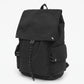 Canvas Flap Backpack with Drawstring Closure Side Pockets and Adjustable Shoulder Straps