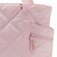 Oversized Quilted Tote Bag with Exterior Zip Pockets and Long Shoulder Straps 15.5x12.5x6.5in