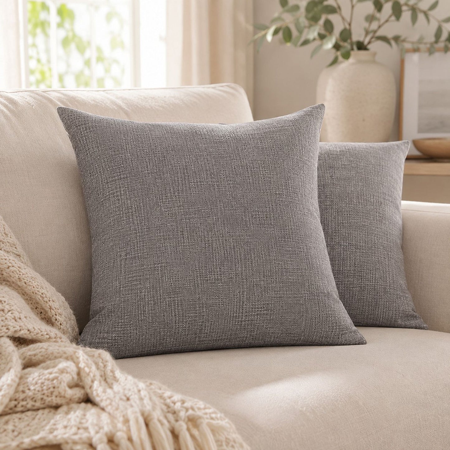Textured Decorative Throw Pillow Cover Soft Accent Cushion Cover for Sofa Bed Chair