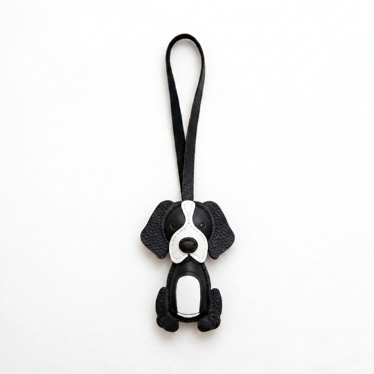 Puppy Dog Bag Charm with Faux Leather Strap