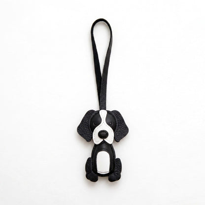 Puppy Dog Bag Charm with Faux Leather Strap