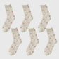 Sheer Floral Embroidered Ankle Socks with Ruffle Cuff 6Pk
