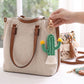 Cactus Macrame Keychain with Tassel Bag Charm