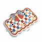 Tufted Floor Mat with Checkered Pattern Bow Detail Scalloped Edge Non Slip Backing Plush Decorative Indoor Entryway Bathroom Rug