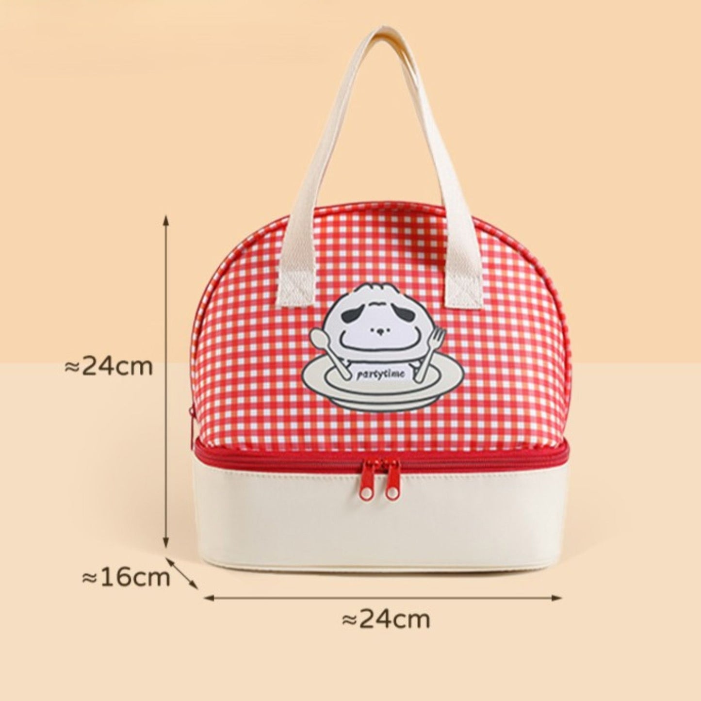 Double Layer Insulated Lunch Bag Large Capacity Cartoon Lunch Tote for School Travel