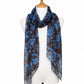Lightweight Abstract Floral Sheer Long Scarf