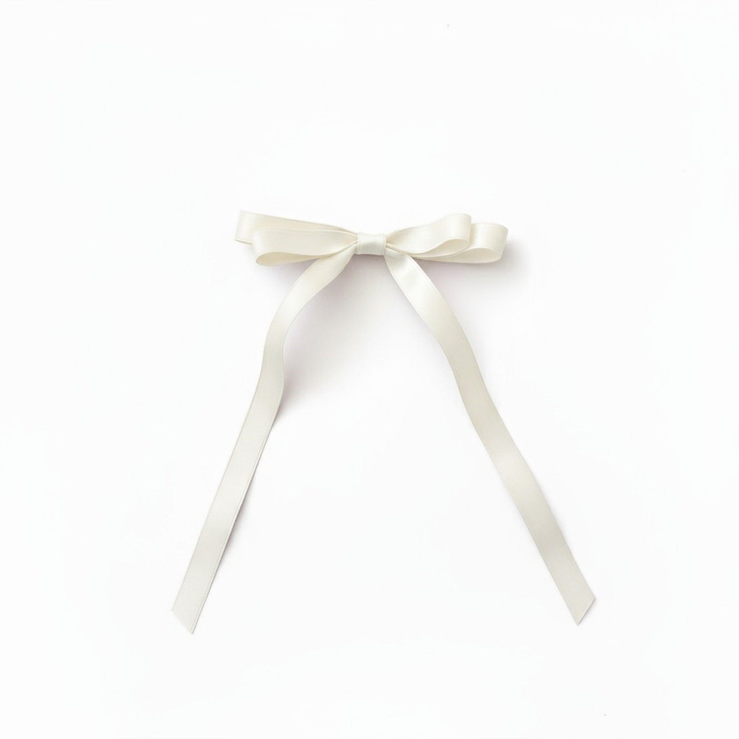 Long Ribbon Bow Hair Clip with Sleek Streamer Tails and Elegant Minimalist Design