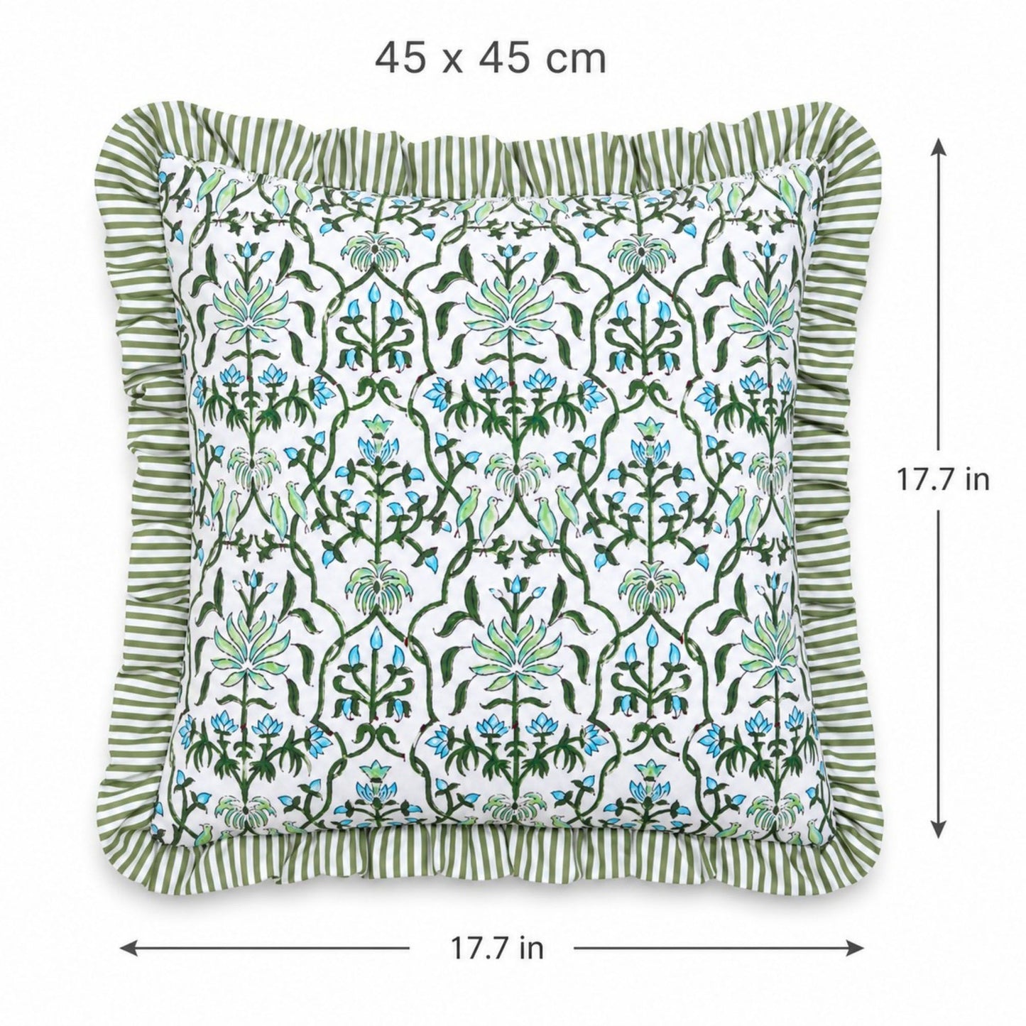 2 Pack Floral Lattice Ruffle Decorative Throw Pillow Covers