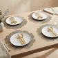 4 Pack Floral Round PVC Placemats Gold Trim Washable Heat Resistant Table Mats
