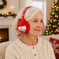 Christmas Santa Plush Earmuffs with Jingle Bell Accents