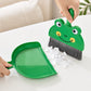 2-Piece Mini Dustpan and Brush Set with Animal Face Design for Tabletop Cleaning