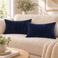 2 Pack Soft Corduroy Throw Pillow Covers 18 x 18 Inch and 12 x 20 Inch