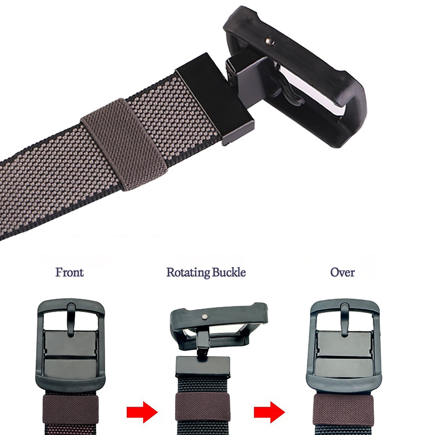 Reversible Belt - Adjustable Military-Style Belt with Stainless Steel Buckle