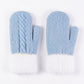 Cable Knit Winter Mittens with Soft Fuzzy Cuffs