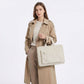Corduroy Laptop Bag Large Capacity Work Tote with Front Zipper Pocket