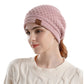 Womens Knit Beanie Hat with Ponytail Opening Soft Slouchy Winter Cap