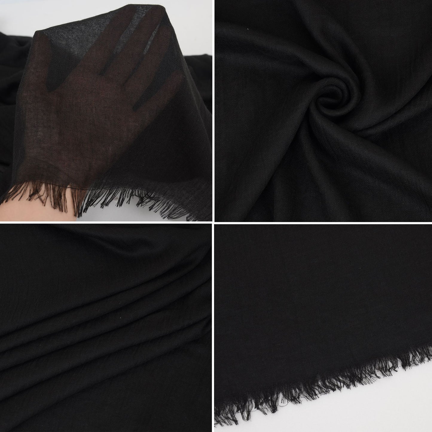 Lightweight Solid Cotton Linen Scarf 78 Inches