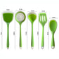 5-Piece Silicone Kitchen Utensil Set with Spoon, Spatula and Strainer