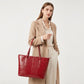 Crocodile Embossed Tote Bag Large Shoulder Handbag with Zipper Closure