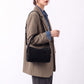 Faux Suede Satchel Bag with Detachable Crossbody Strap Beige