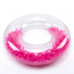Clear Feather Inflatable Pool Ring with Blue Accent Fill