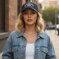 Cotton Baseball Cap with Embroidered Lettering Adjustable Strap Back