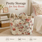 Quilted Floral Storage Caddy with Handles for Vanity Dorm Bathroom and Laundry Room