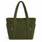 Large Corduroy Tote Bag with Zipper Pockets