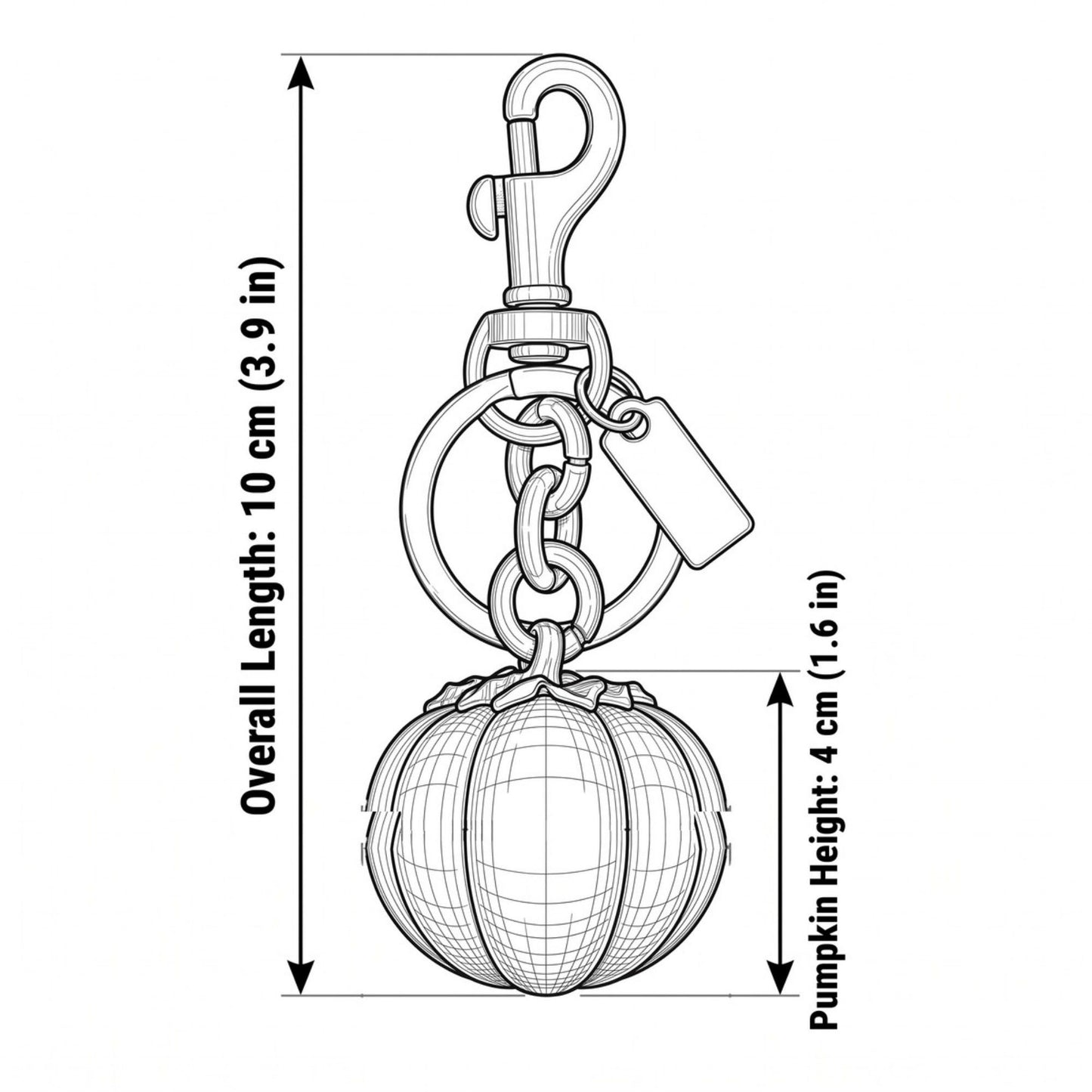 Glitter Pumpkin Keychain and Bag Charm