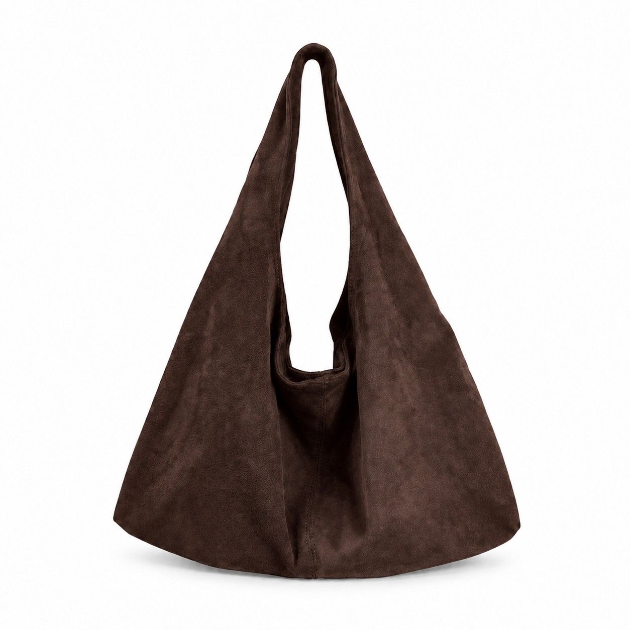 Large Faux Suede Hobo Shoulder Bag with Magnetic Closure and Interior Zip Pocket