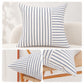 2 Pack Striped Textured Throw Pillow Covers 18 x 18 Inch for Couch Sofa and Bed