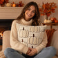 Plush Pumpkin Throw Pillow Cover Square Decorative Fall Cushion Cover