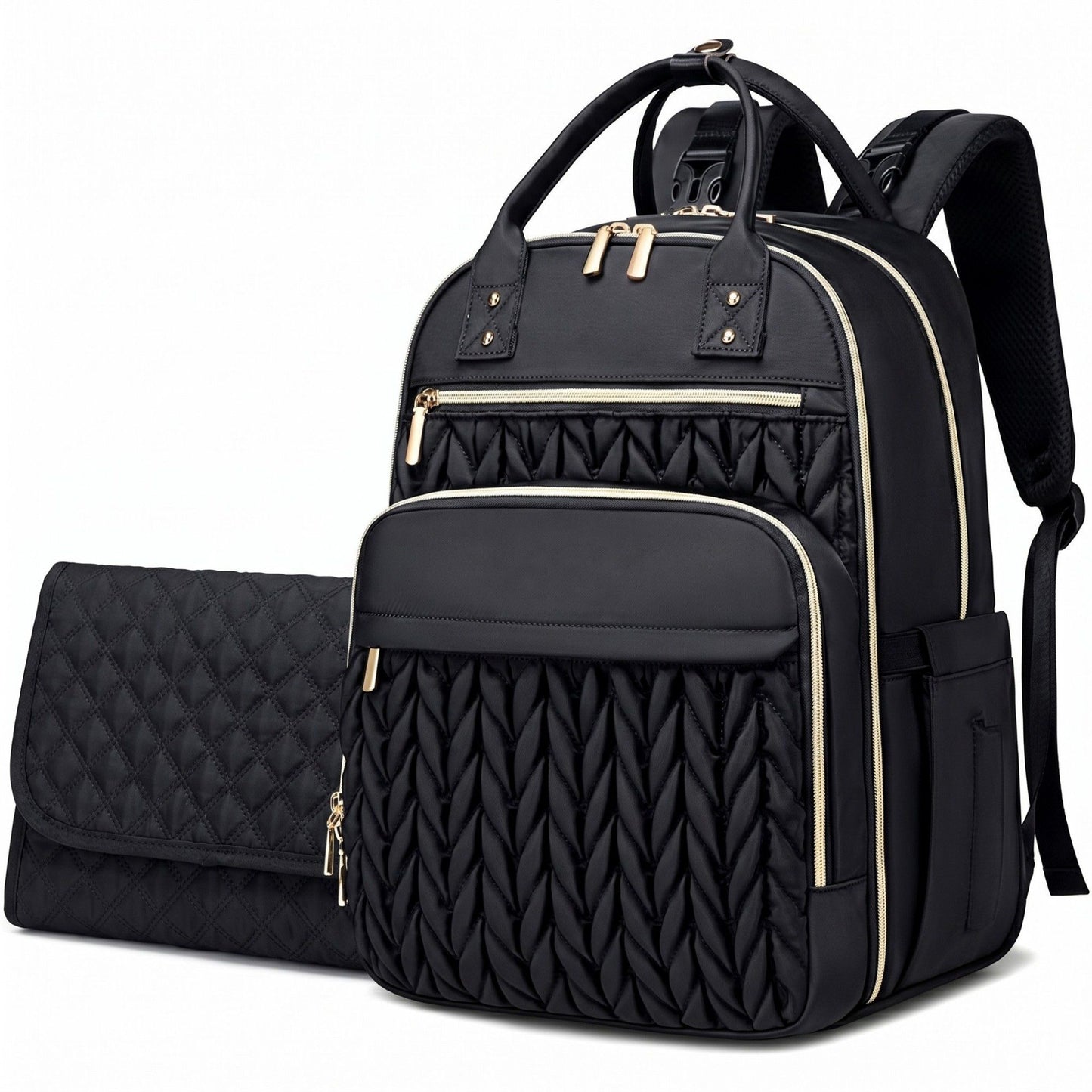 Diaper Bag Backpack with Changing Pad Multi Pocket Bag Stroller Strap Large Capacity Maternity Organizer 12x9x16.7in