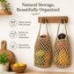 Macrame Hanging Produce Basket Set Woven Cotton Rope Storage Organizer